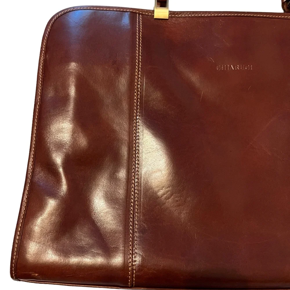 Authentic Chiarugi Genuine Leather Briefcase - Picture 7 of 15